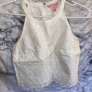Lilly Pulitzer white eyelet crop top